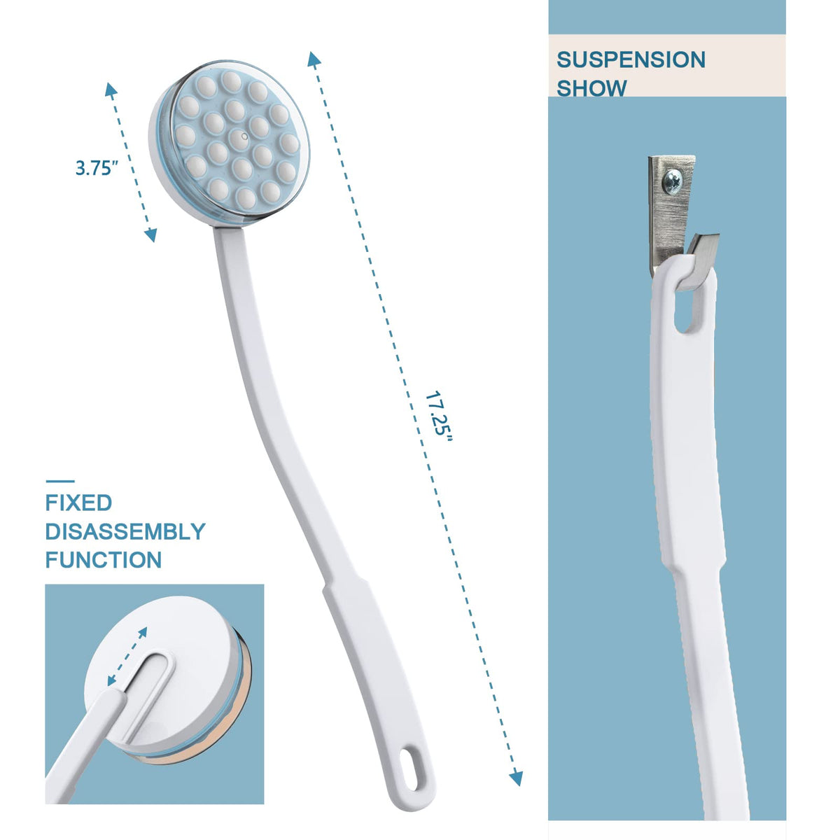 Back Lotion Sunscreen Applicator, Massager by Body Long Self-Handhled Easy Reach for Cream, Shower Gel on Back, Legs