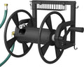 Outdoor Wall Mounted Hose Reel with Hook, Garden Heavy-Duty Water Holder Winder with 3.9 ft Leader Hoses, Brass