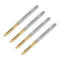 uxcell 4pcs Spiral Point Plug Taps, M2.5 x 0.45 Metric Thread Screw Tap, Titanium Coated High Speed Steel 6542, Machine Tapping Threading Repair Tool