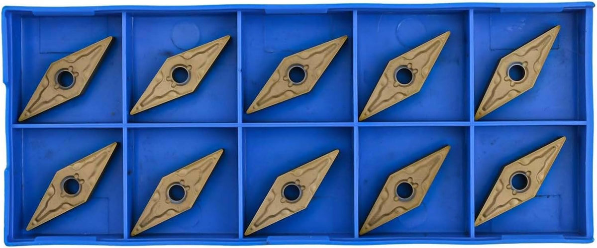 10pcs VNMG160404-MA VNMG331 Carbide Turning Inserts for Lathe Holder MTJNR/L, Gold
