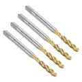 uxcell 4pcs Spiral Flute Thread Taps, 6-32 UNC H2 Screw Threading Tap, Titanium Coated 6542 High Speed Steel Machine Tapping Tools for Machinist Repair