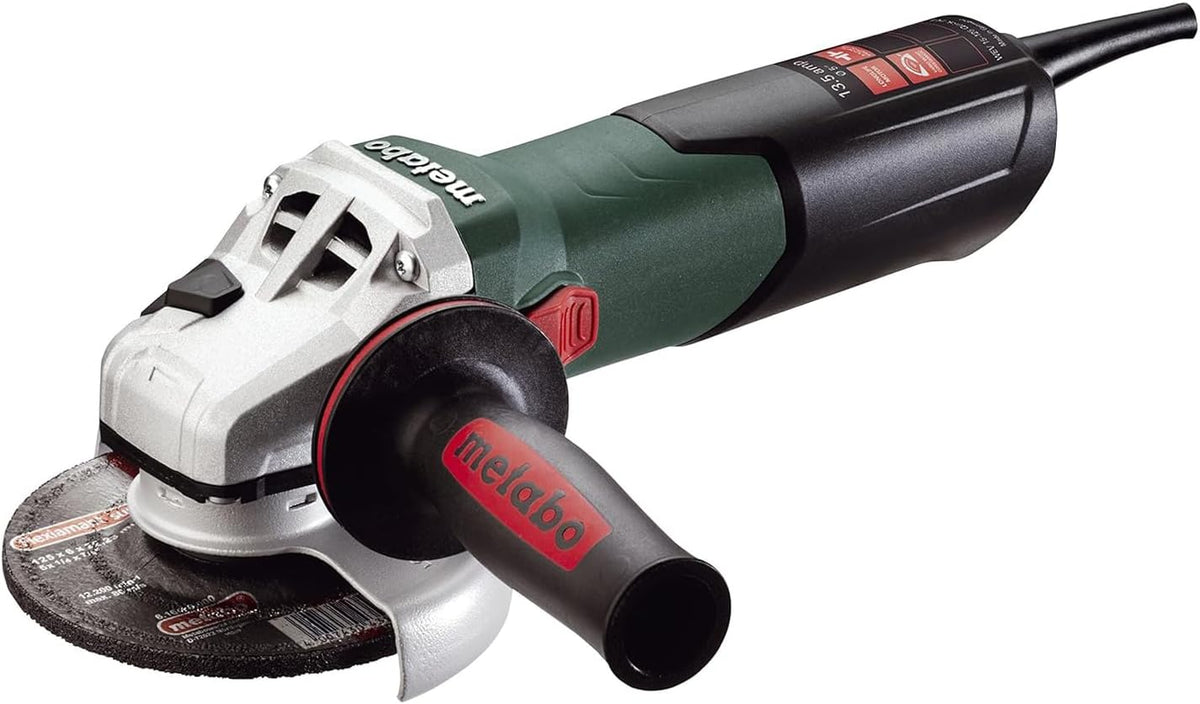 Metabo WEV15-125 HT Lock-On 13.5 Amp 2,800-9,600 rpm Angle Grinder with Electronics and High Torque, 4.5"/5" | 13.5