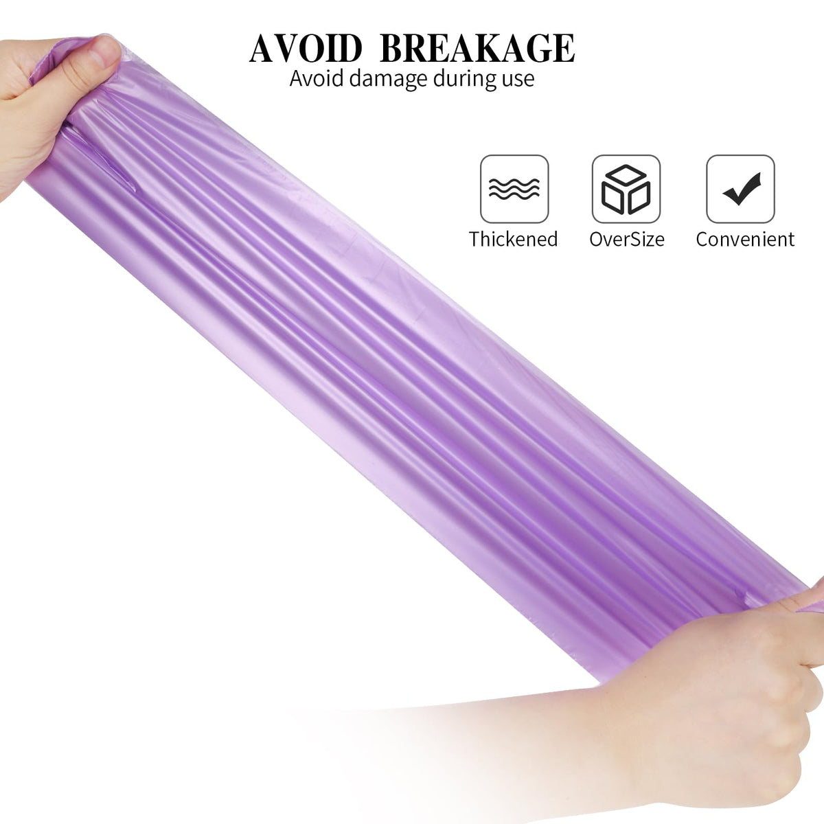 5 Rolls Small Trash Bags - 100 Counts 4 Gallon Small Garbage Bags (Purple)