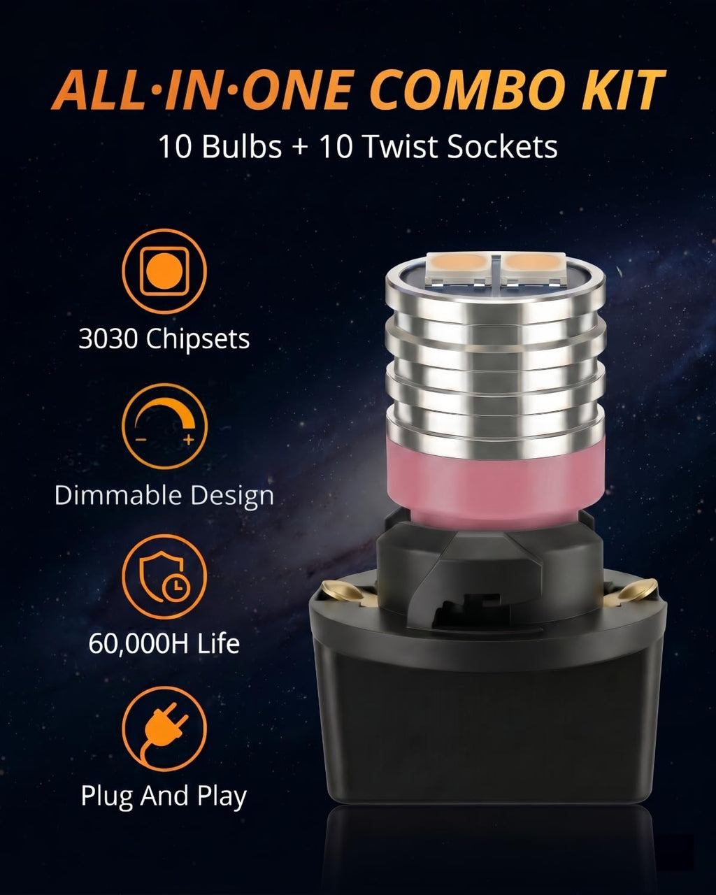 WLJH Pink PC194 T10 194 LED Twist-Lock Bulbs for Gauge Backlight
