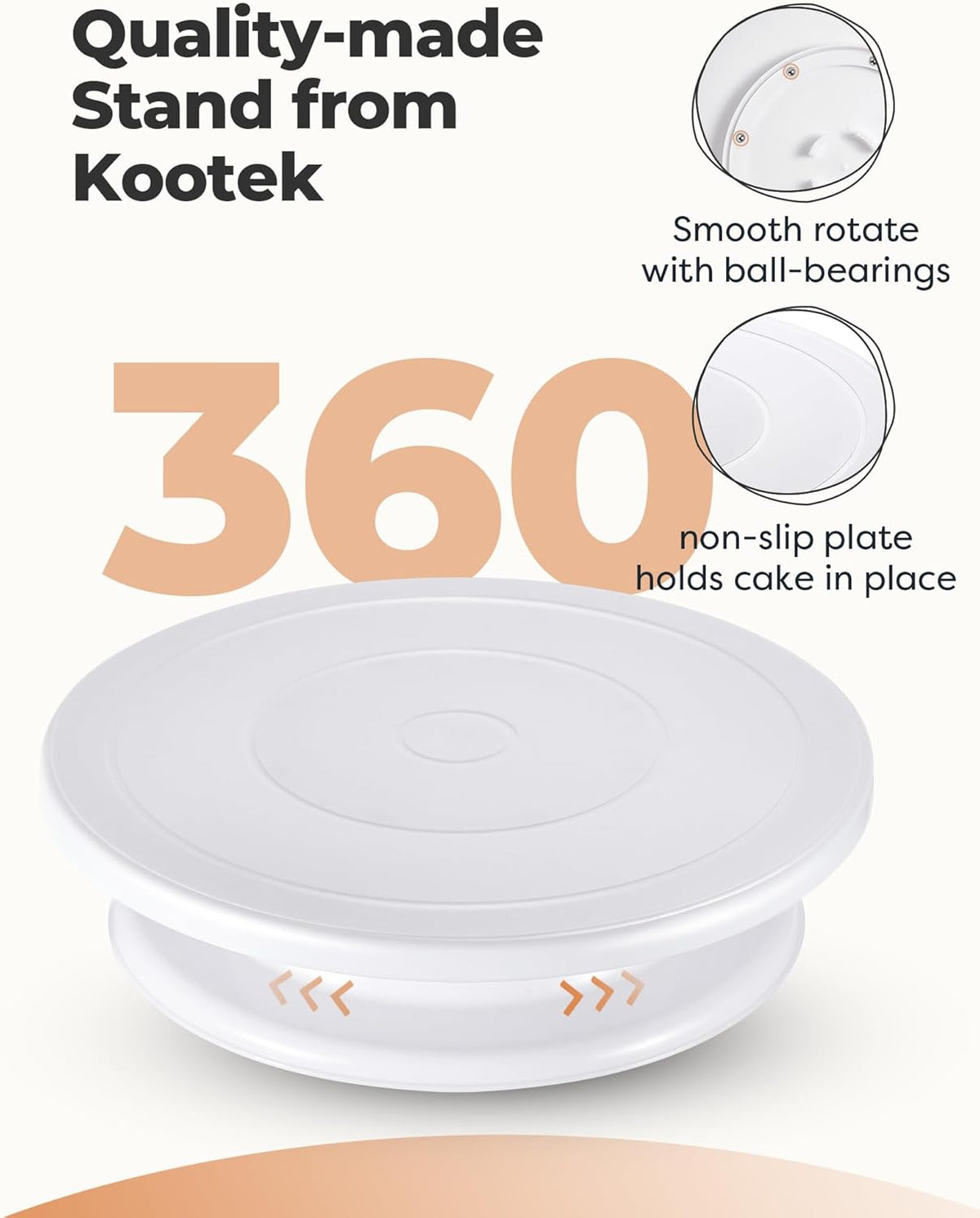 Cake Stand Turntable for Party, Base Giratoria para Pastele