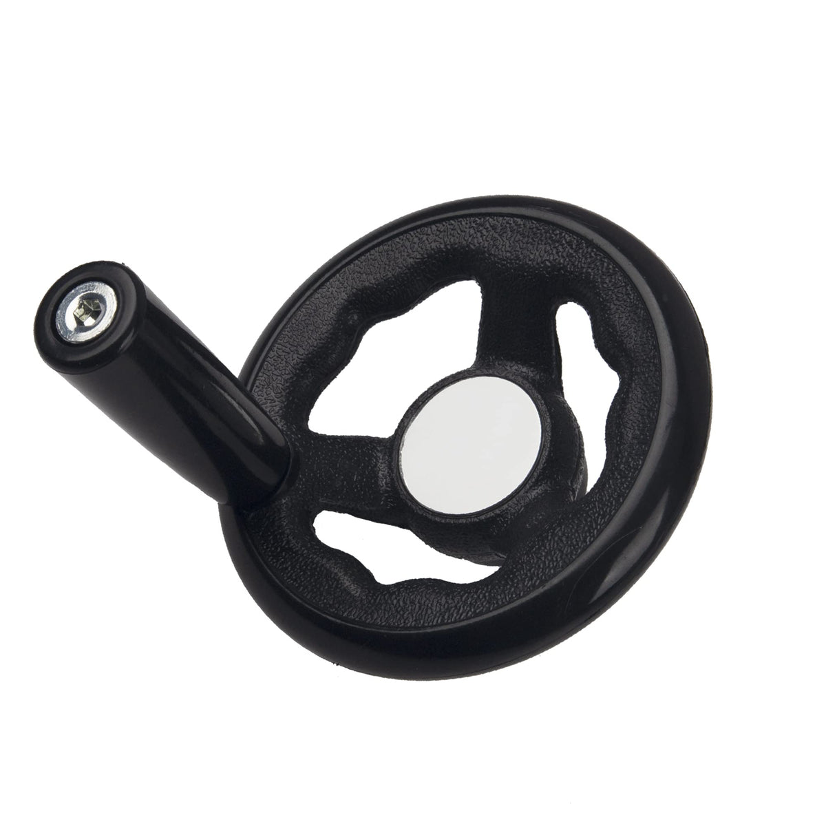 Rrina 0.47x4inch Diameter Round Hand Wheel W Revolving Knob Handle for Mill Drillpress Crank Lathe