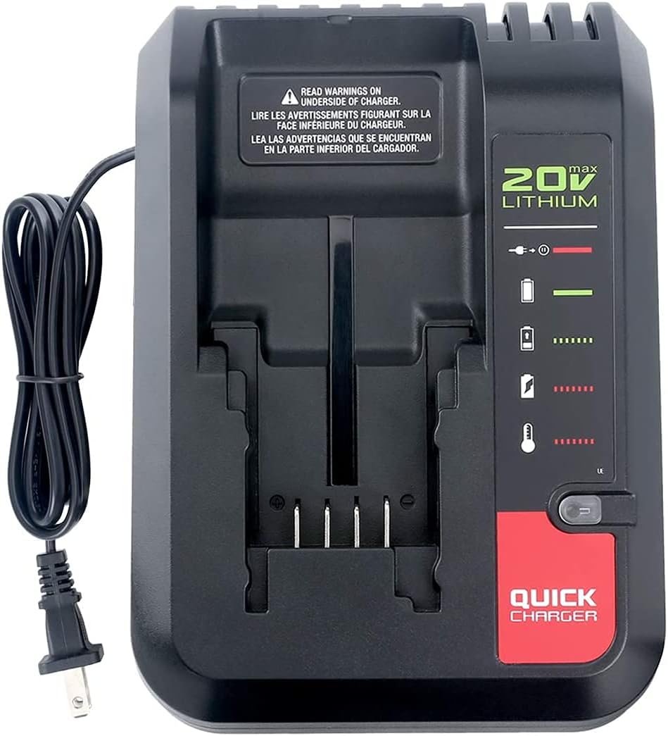 PCC692L 20V MAX Lithium Battery Charger Compatible with Porter-Cable Battery PCC685L PCC680L PCC681L PCC682L Black Decker LCS1620 20V Lithium Battery LBXR20 LBX4020