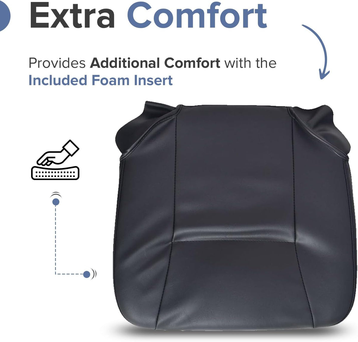 Black Vinyl Seat Base for Go-Go and Pride Revo (SC60/SC63/SC64) Mobility Scooters - Replacement 17-1/2"x16-1/2 Foam Insert with Cover for Standard GOGO Scooter Models (SETBASE2546)