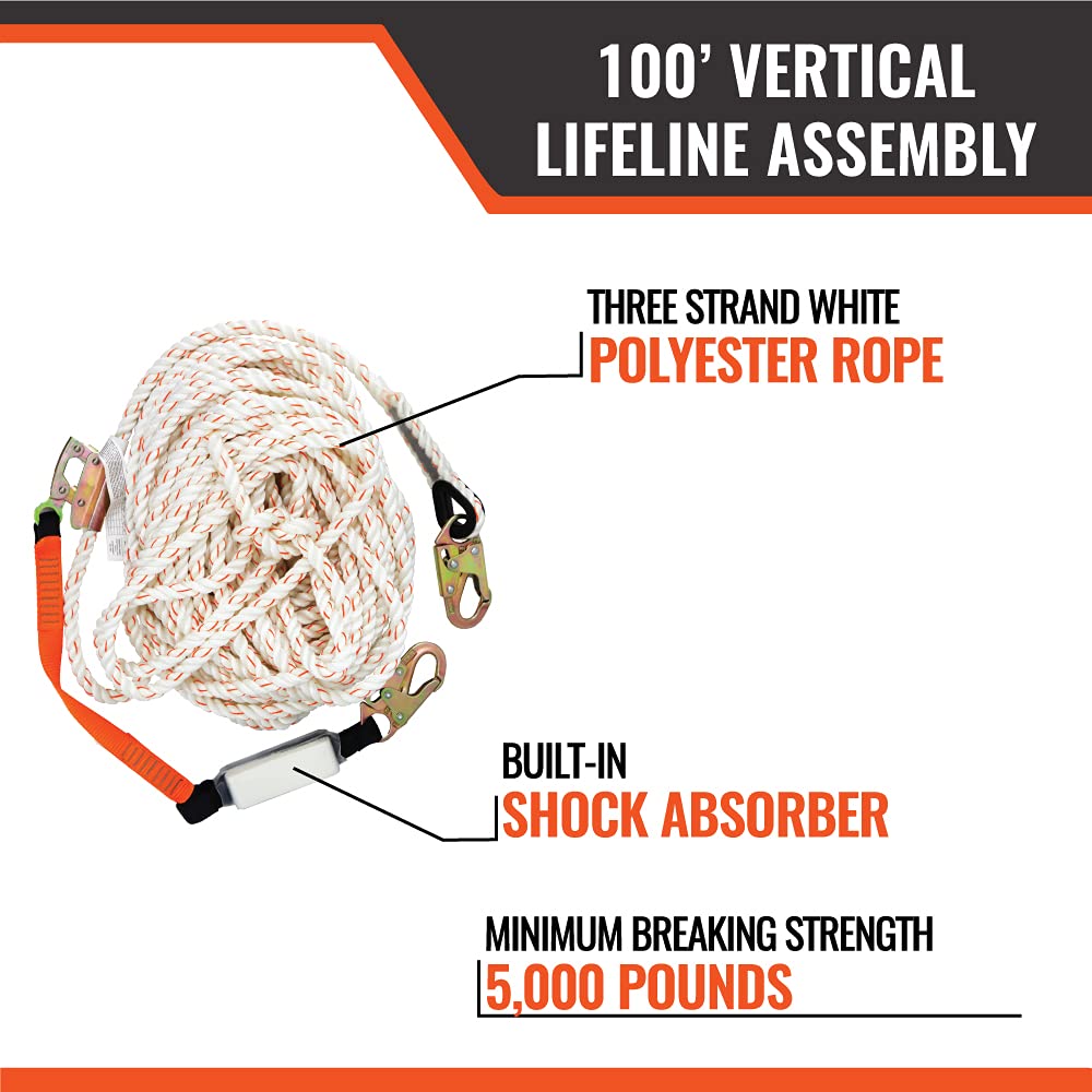100-ft Vertical Lifeline Assembly – Fall Protection Lanyard