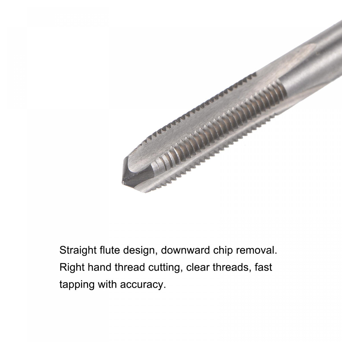 uxcell Thread Milling Taps, 1/4-28 UNF High Speed Steel (HSS) 3 Straight Flutes Machine Screw Thread Threading Tap, 4" Length (Extra Long)