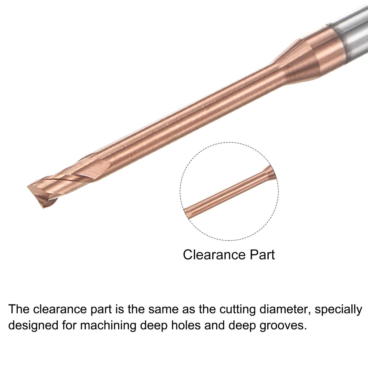 uxcell Square Nose End Mill, 2.5mm Solid Carbide AlTiSin Coated Long Reach CNC Router Bits 2 Flutes Milling Cutter with Extended Neck, 25mm Cutting Length 4mm Shank