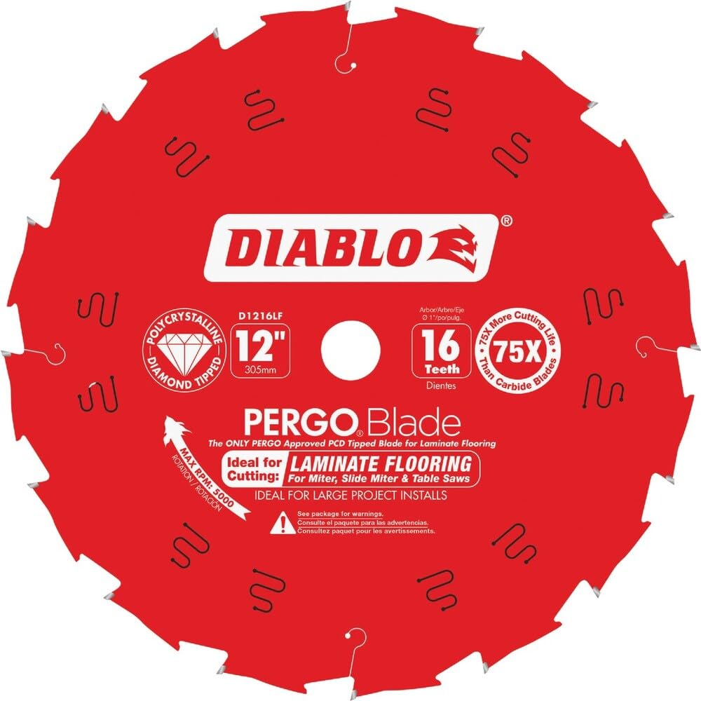 Diablo PergoBlade Saw Blade - 12" Diameter, 16-Teeth, 1" Arbor