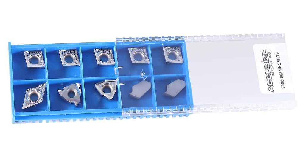 Accusize Carbide Insert Set for 5/8 in Turning Tool, 10 Pc, for Aluminum