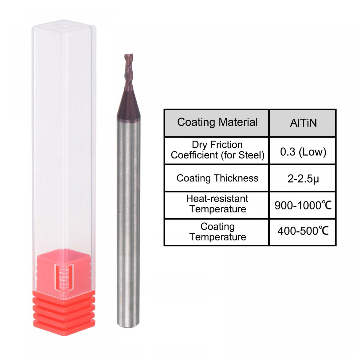 uxcell Square Nose End Mill, 1.5mm Tip Dia Solid Carbide AlTiN Coated CNC Router Bits 2 Flute Spiral Milling Cutter HRC55 with 4mm Shank 50mm (2-inch) Length