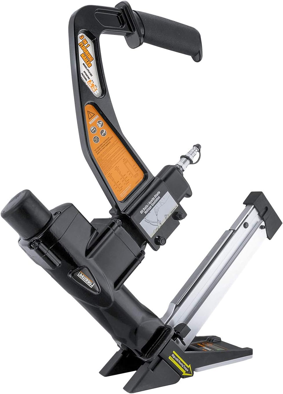 PFL618BR Pneumatic 3-in-1 15.5-Gauge and 16-Gauge 2" Flooring Nailer/Stapler with Flooring Mallet, Interchangeable