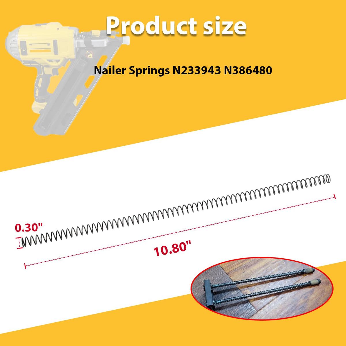 4 pcs Nailer Springs N233943 N386480 Replacement for DEWALT Reset Spring