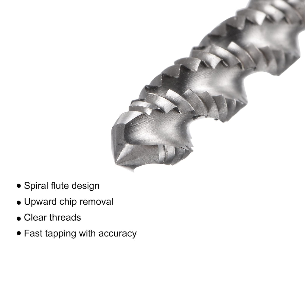 uxcell Spiral Flute Threading Tap 8-32 UNC HSS (High Speed Steel) Uncoated
