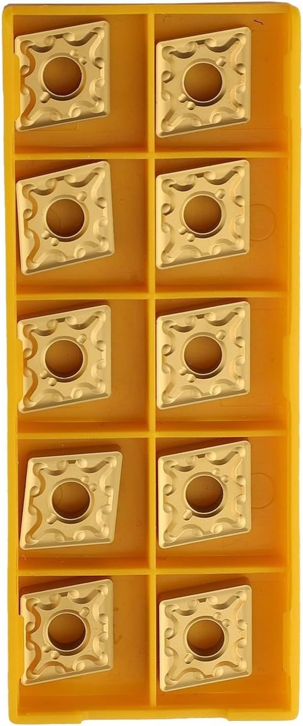 CNMG120408 MA Carbide Turning Inserts 10pcs, External CNC Tool Inserts for Metalworking, Gold Coated Indexable Inserts Compatible with CNMG 432