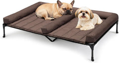 Elevated Dog Bed for 2 Dogs — Cooling Raised Dog Bed with Bolster Mat