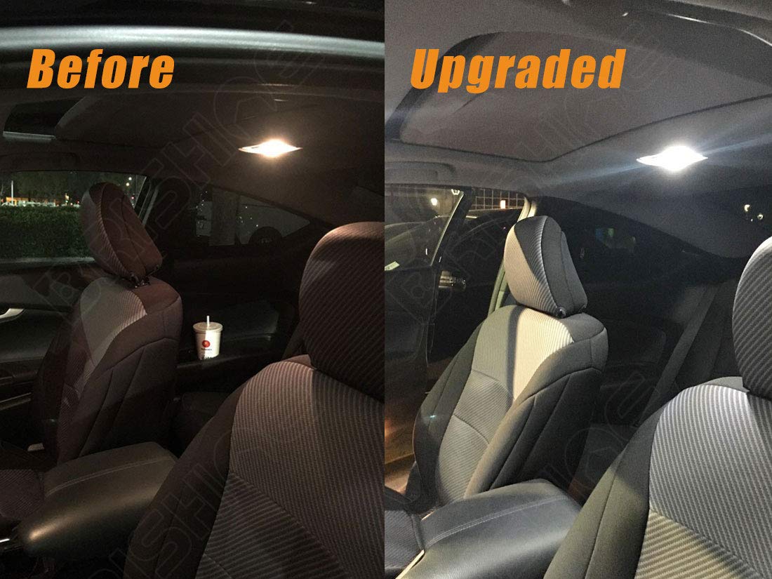 BRISHINE White LED Interior Lights Kit for Nissan Titan/Titan XD 2016 2017 2018 2019 2020 2021 2022 Super Bright 6000K LED Interior Light Bulbs Package + License Plate Lights and Install Tool
