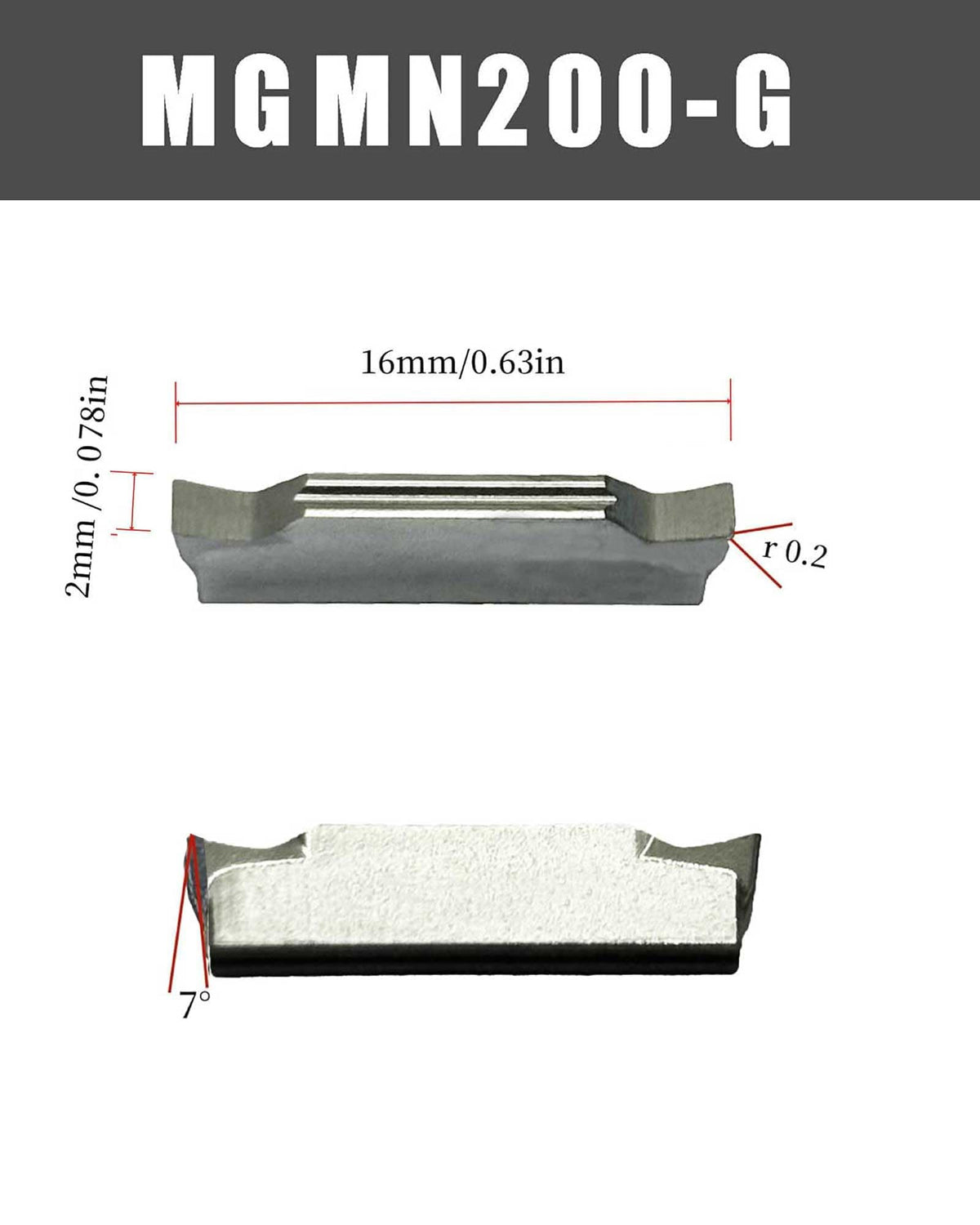 MGMN200 Grooving Inserts with Grooving Holder MGEHR1616 for Aluminum Cutting