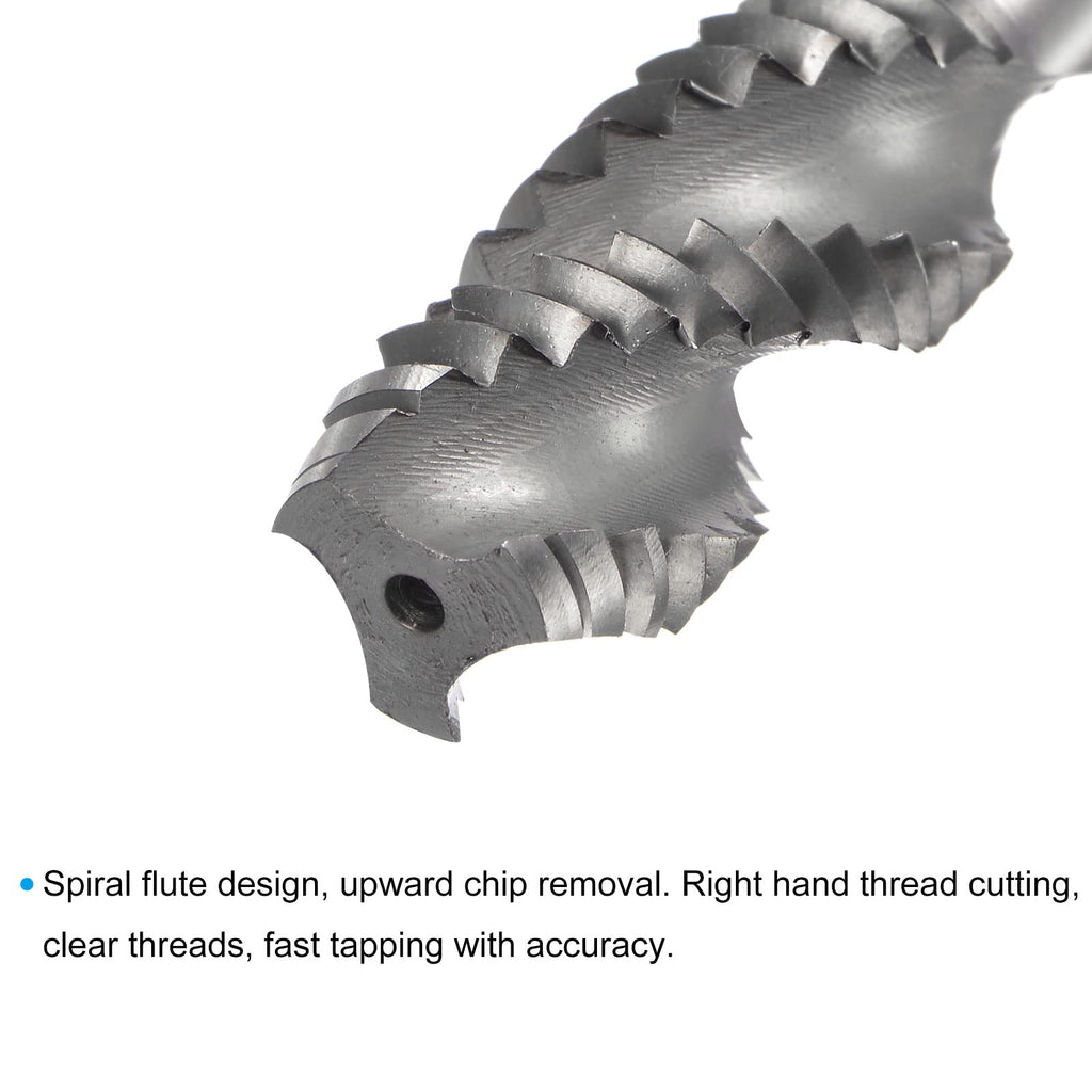uxcell Spiral Flute Taps, 1/2-13 UNC 2B High Speed Steel (HSS) Uncoated Machine Thread Milling Threading Screw Tap 3 Flutes Tapping Tool
