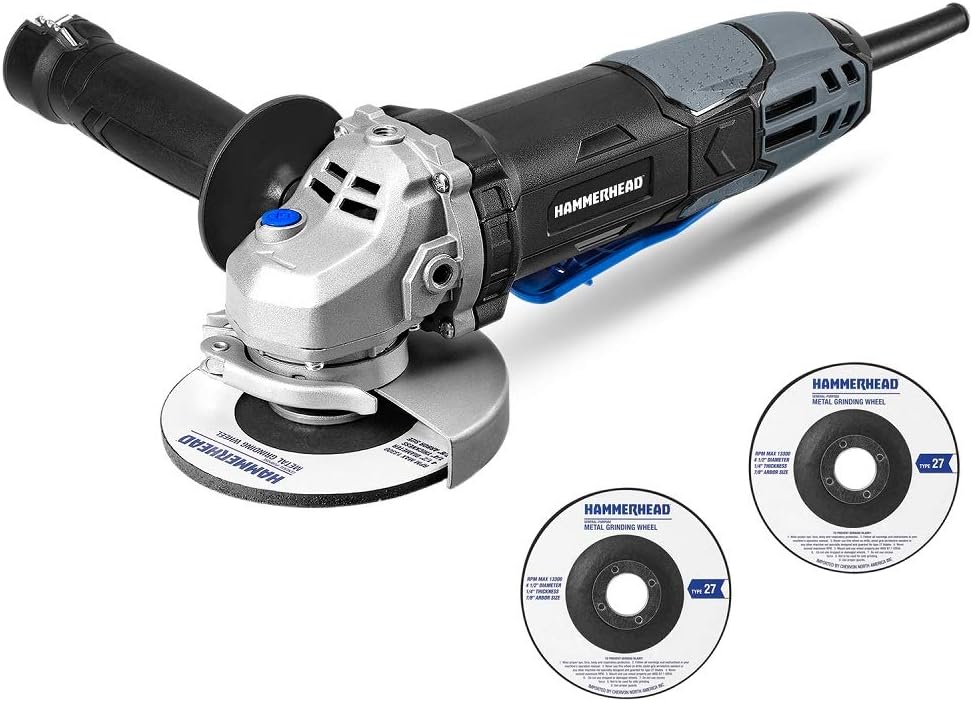 6-Amp 4-1/2 Inch Angle Grinder with 3 pcs Grinding Wheel – HAAG060