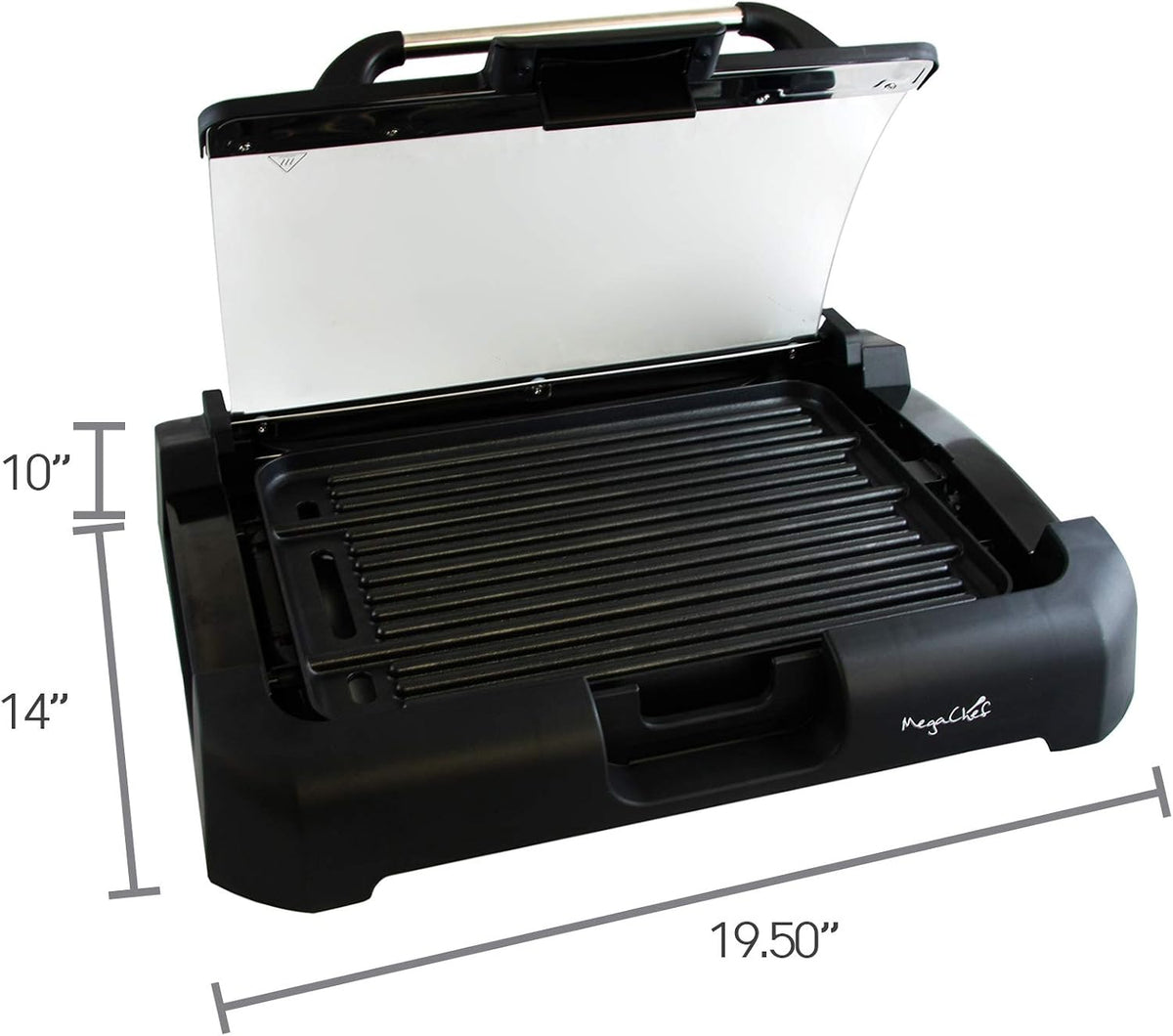 Dual Surface Reversible Indoor Grill and Griddle with Removable Glass Lid