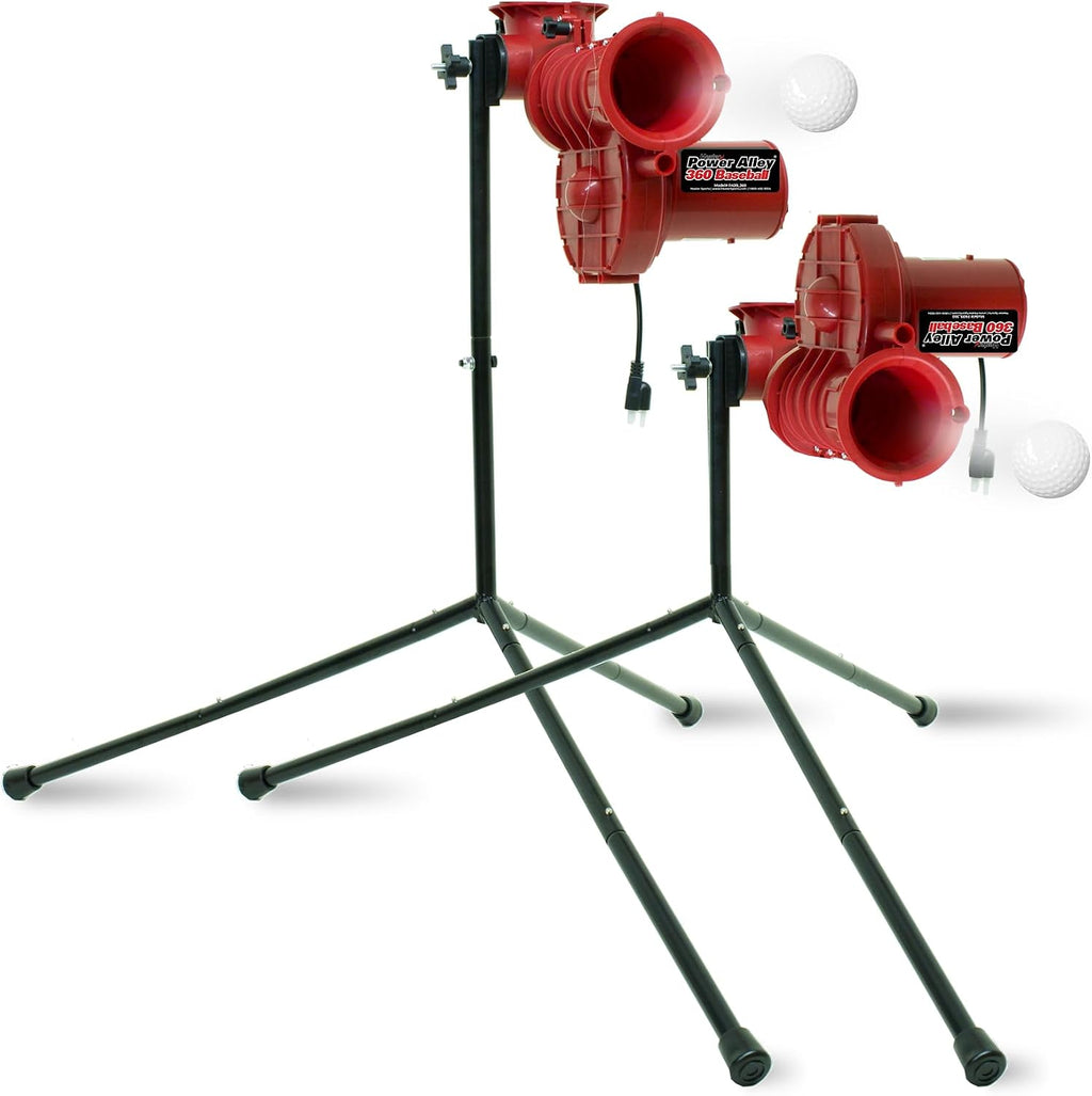 Sports Power Alley Lite 360 Baseball Pitching Machine - Pitches Lite Balls 40-80 MPH Fastballs, Sliders, & Curves |