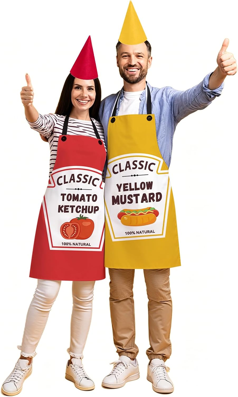 2 Set Ketchup and Mustard Costume Apron Condiment Group Costume