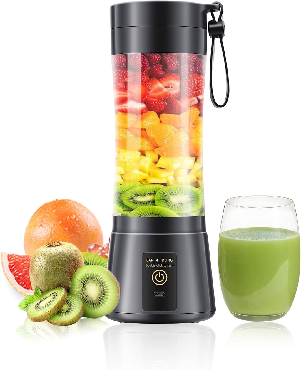 Portable Mini Shakes & Smoothies Blender - Personal Size Travel Blender | 6 Stainless Steel Blades, 380ML Traveling