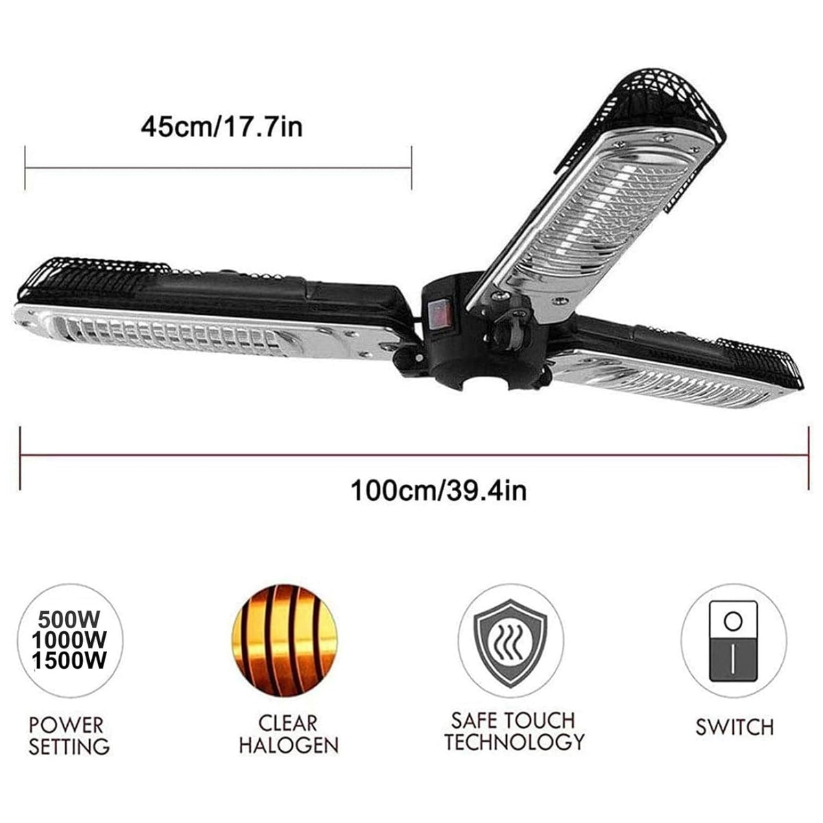 Umbrella Heater Electric,Outdoor Heaters for Patio/Electric Hanging Instant Heat/Garden Barbecue Party/Folding