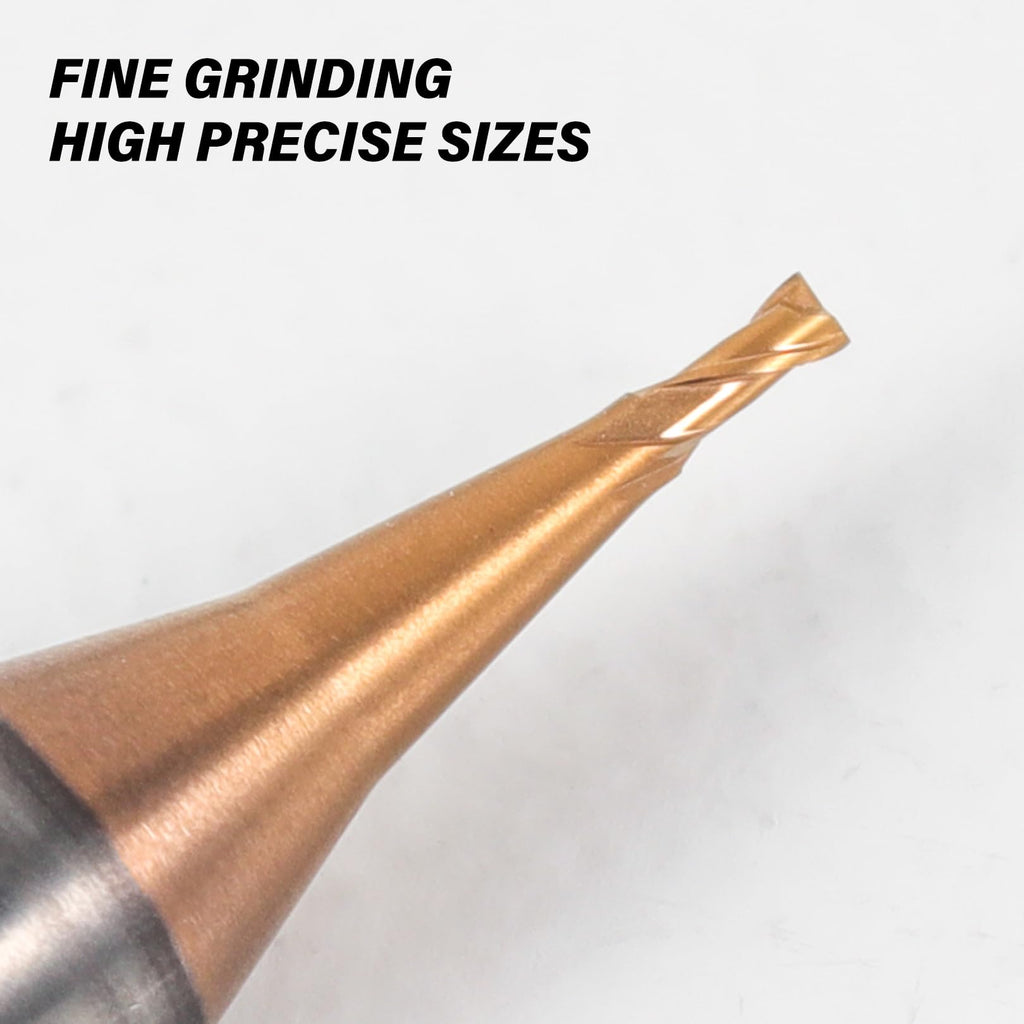 ALYICIA 3PCS 0.4mm TISIN Coated 2-Flute Micro Flat End Mill Set for Steel