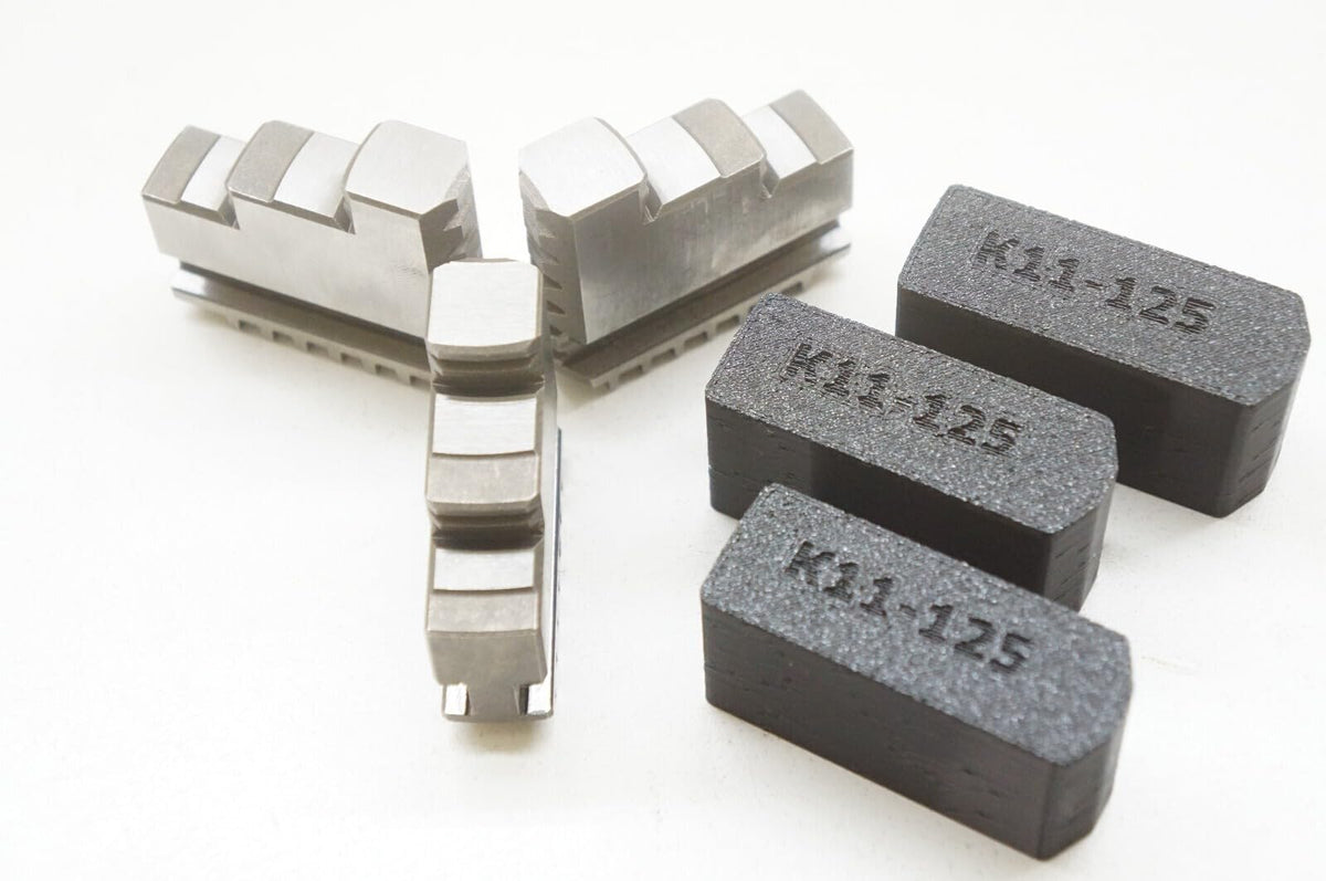 3DEXL Rubber Non-Marring Soft Jaws for K11-125 Lathe Chuck, 3-pack