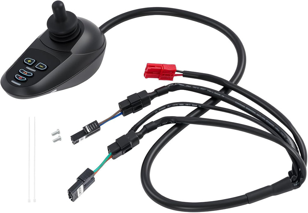 Electric Wheelchair Joystick Controller Replacement, Compatible with Most Power Wheelchairs, 360° Professional Control Stick with Ramp Parking Brake 50A
