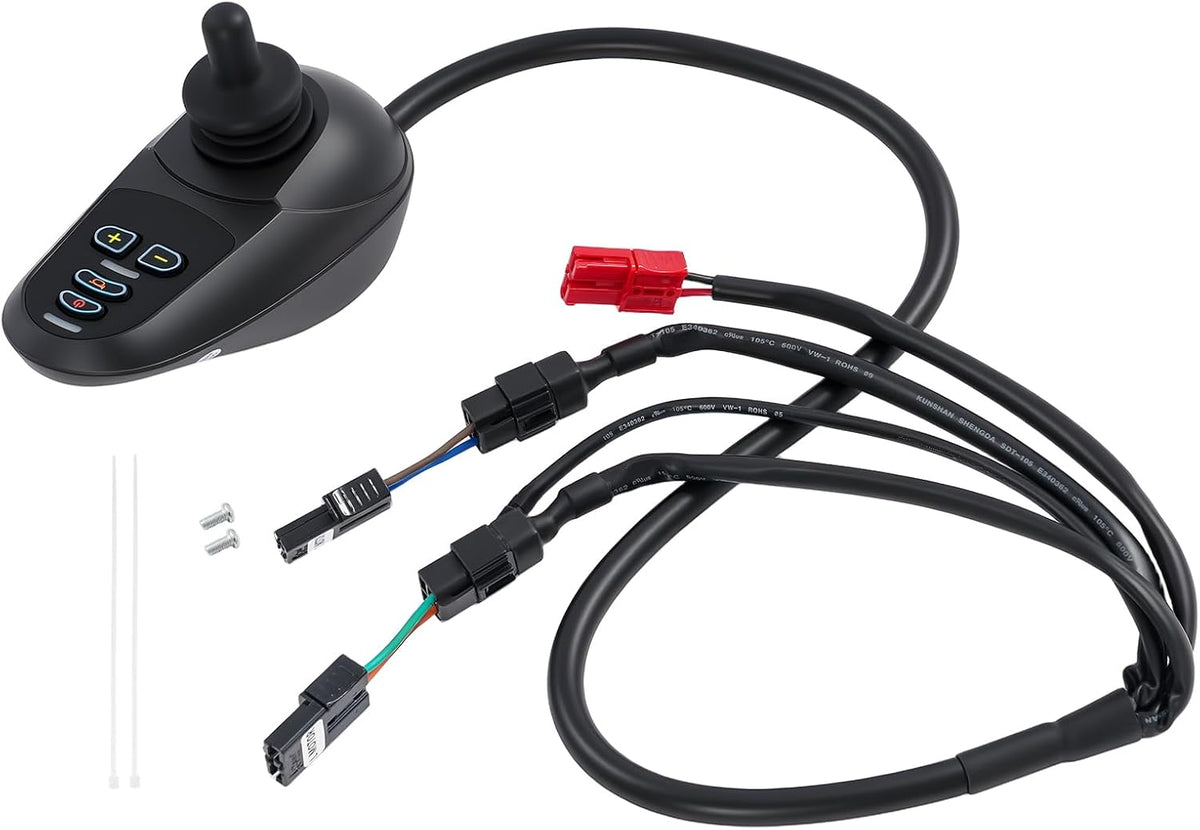 Electric Wheelchair Joystick Controller Replacement, Compatible with Most Power Wheelchairs, 360° Professional Control Stick with Ramp Parking Brake 50A