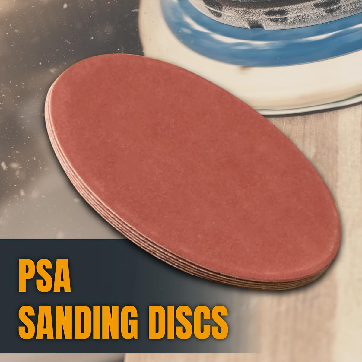 POWERTEC 10 PCS 120 Grit 12 Inch PSA Sanding Discs, Self Stick Adhesive Sandpaper, 12" for Drywall, Woodworking, Paint, Epoxy with Random Orbital Sanders, DA Sanders, 6x48 Belt Disc Sander (110610)