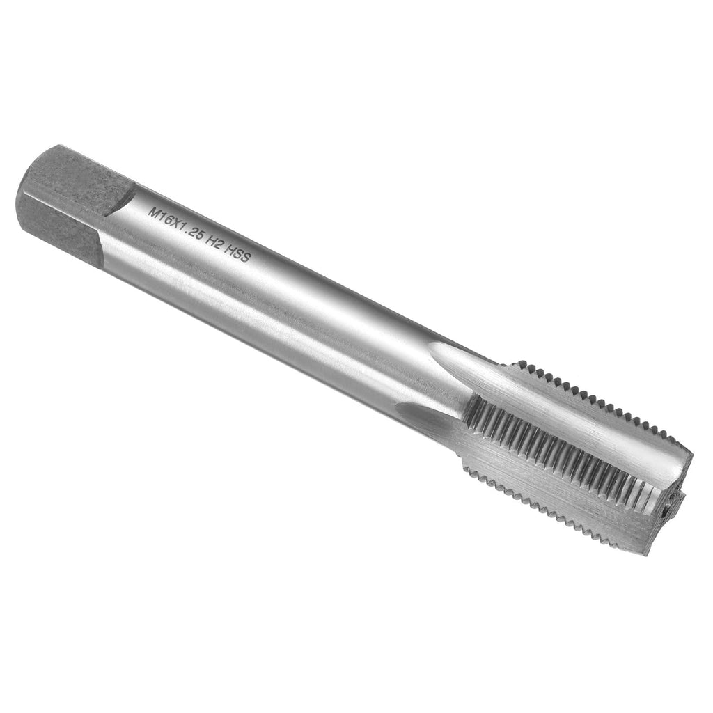 uxcell Hand Plug Tap M16 x 1.25 H2 Metric Thread Plug Style Taps Straight Flute Screw Tapping Threading Tool High Speed Steel HSS6542