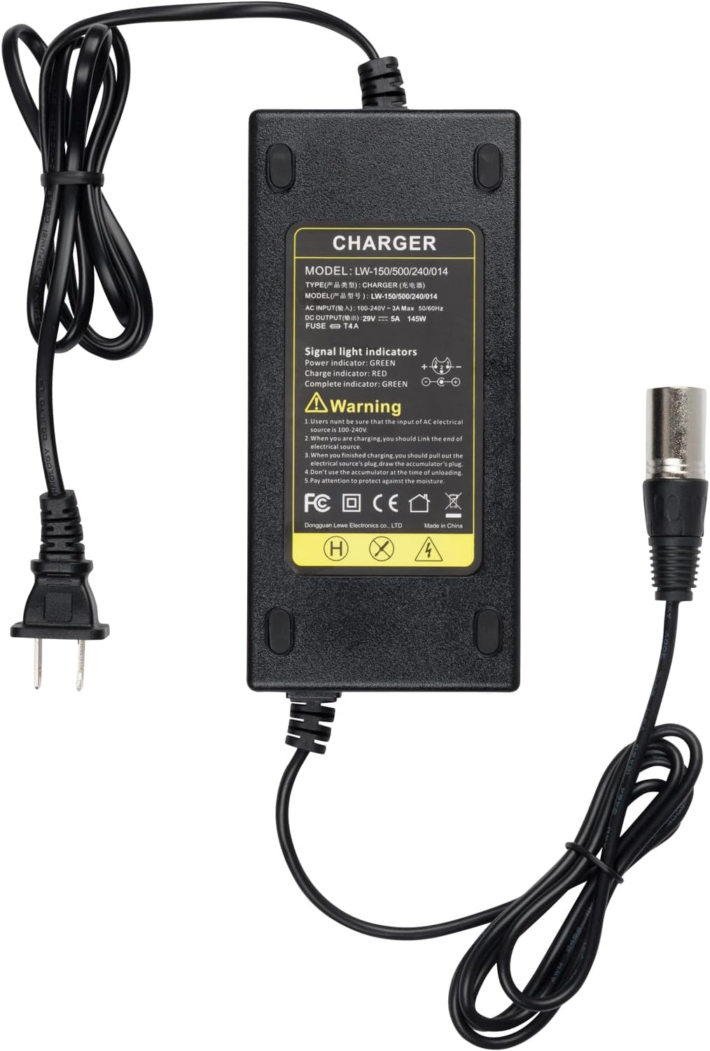 24V 5A Battery Charger for GoGo Mobility Scooter - 24V 5000mA Fan Cooled Quick Charger (3-Pin XLR Connector) for Pride Mobility, Drive Medical, GoGo Elite Traveller, Jazzy Chair, Lakematic, ShopRider