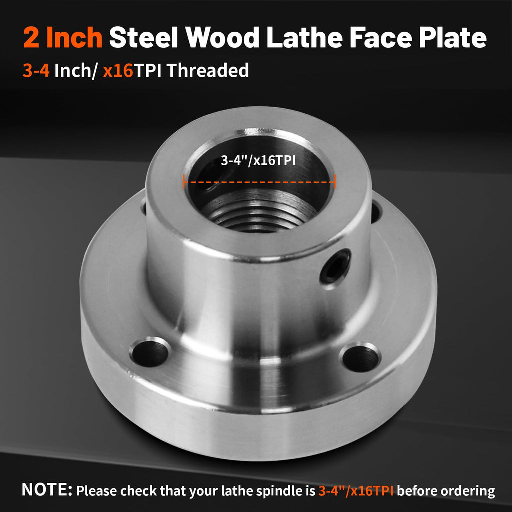 Wood Lathe Steel Faceplate 2", Faceplate for Wood Lathe