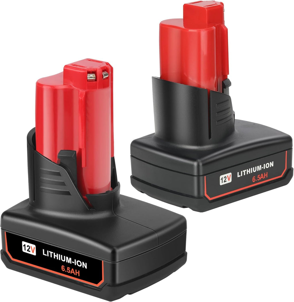 2 Pack 6.0Ah 12V Batteries for Milwaukee M12 12 Volt Power Tools