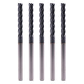 5Pcs 3/16" 4 Flute Solid Carbide Long Square End Mills - AlTiN Coated