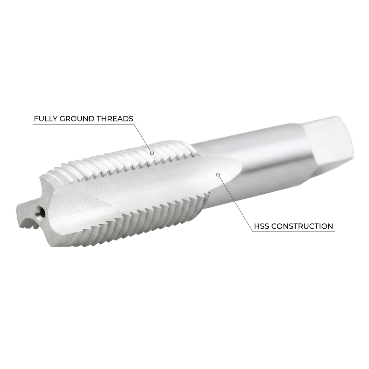 Accusize Metric Spiral Point Tap M24 x 3.0, HSS, 3 Flute