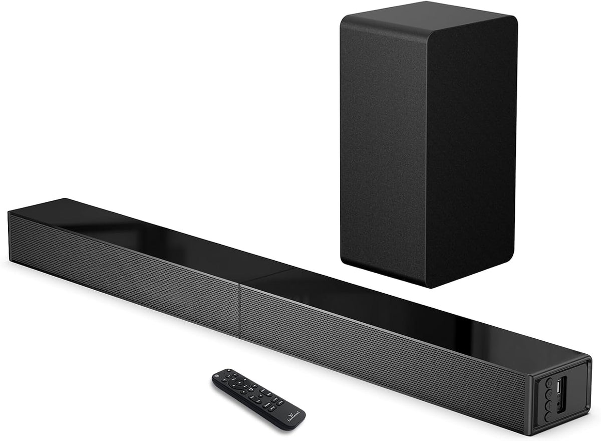31 Inch Soundbar with Subwoofer, Surround Sound System for TV | 160W, detachable surround system with wired