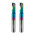 WEXWE Tools Solid Carbide CNC Spiral Single Flute End Mill- for Acrylic Plate Aluminum,Wood, Plastic,Brass,Copper Cutting - 1/8 Diameter 32mm Flute Length,55mm Overall Length,1 Flute (1/8-55mm 2PCS)