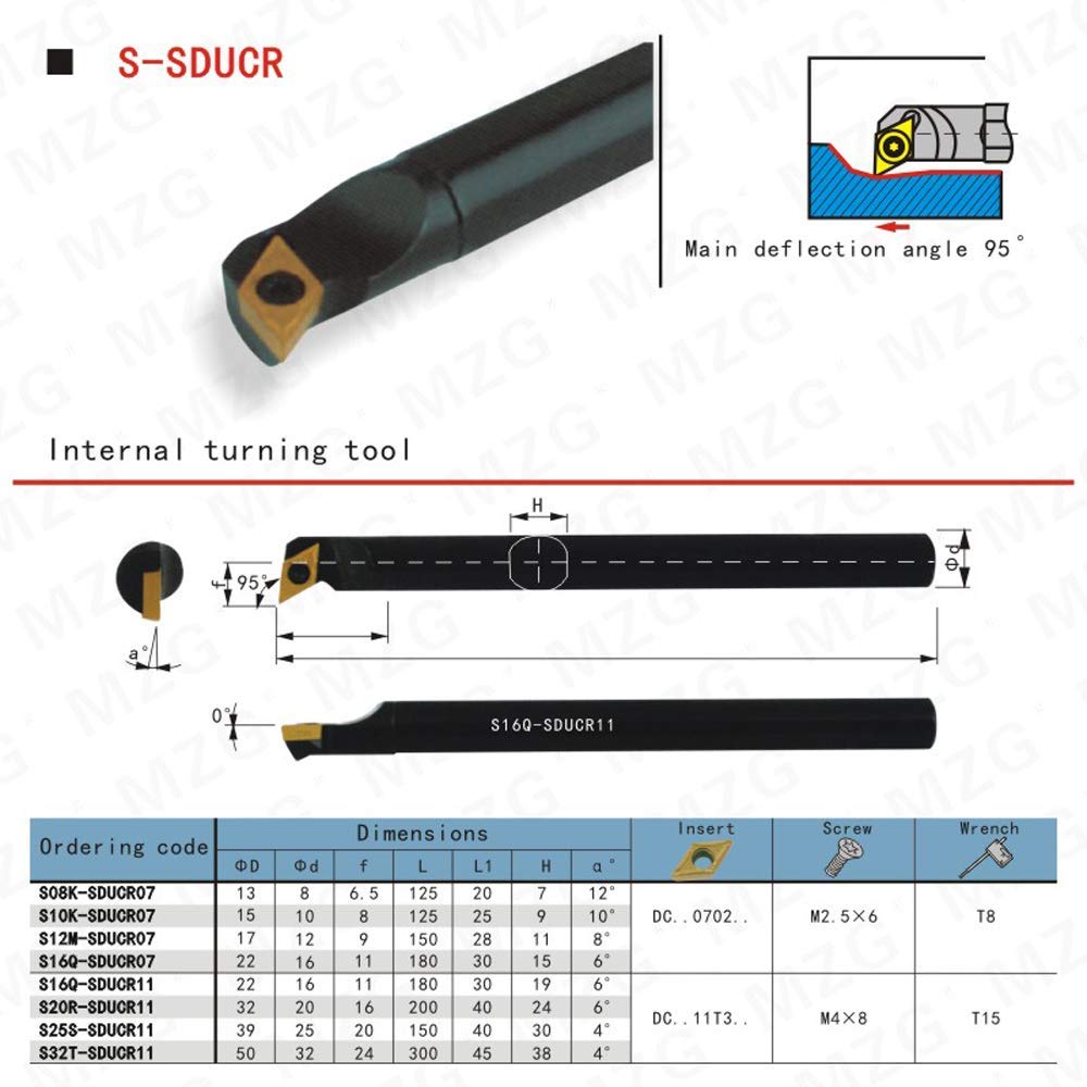 Maifix S16Q-SDUCR11 CNC Lathe Machining Cutter 16mm Bar Internal Turning Toolholders Boring Tools