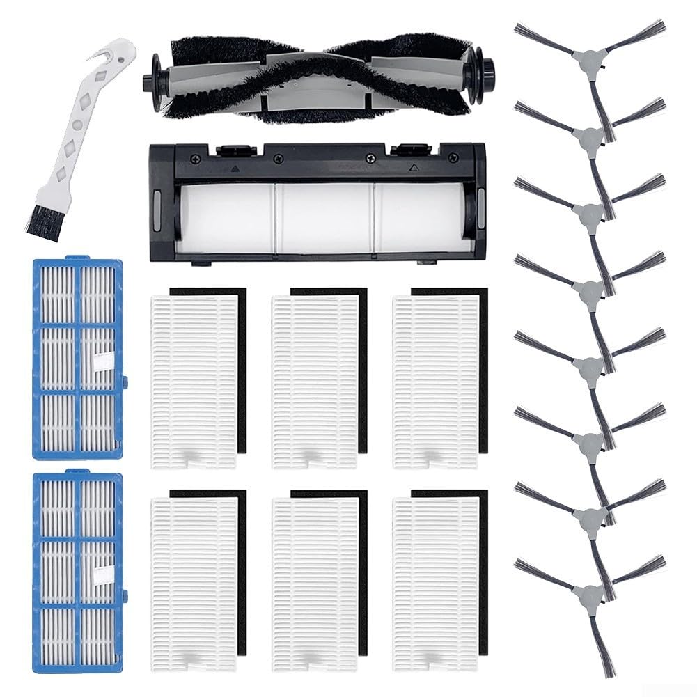 Replacement Parts Kit for Ionvac 2000 Robot Vacuum, Includes Side Brushes Filters Covers Main Brush Roller Accessories Set
