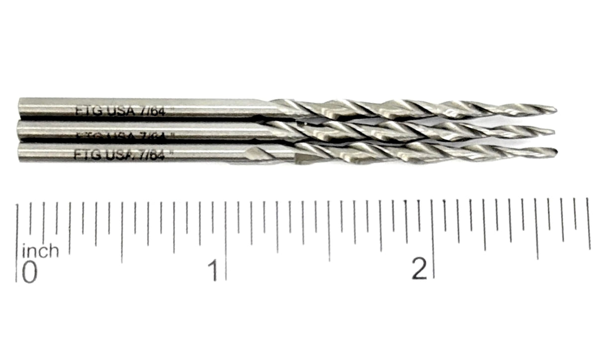 FTG USA 3 Pk #4 (7/64") HSS M2 Tapered Replacement Bits for TCT Countersink