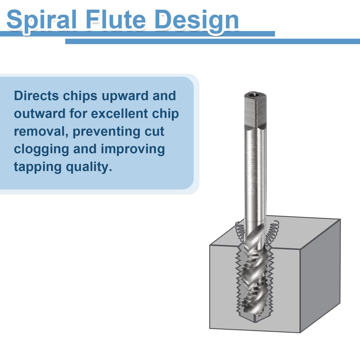 uxcell 2pcs Spiral Flute Thread Taps 1/2-13 UNC 2B Machine Threading Tap Bit, Uncoated Screw Tapping Repair Tool, M2 High-Speed Steel (HSS)