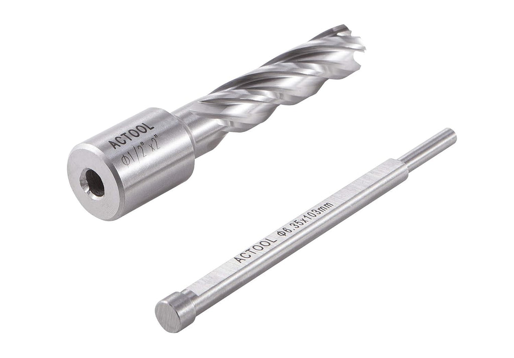 1/2" Diameter × 2" Depth of Cut HSS ANNULAR Cutter with 3/4'' Weldon Shank